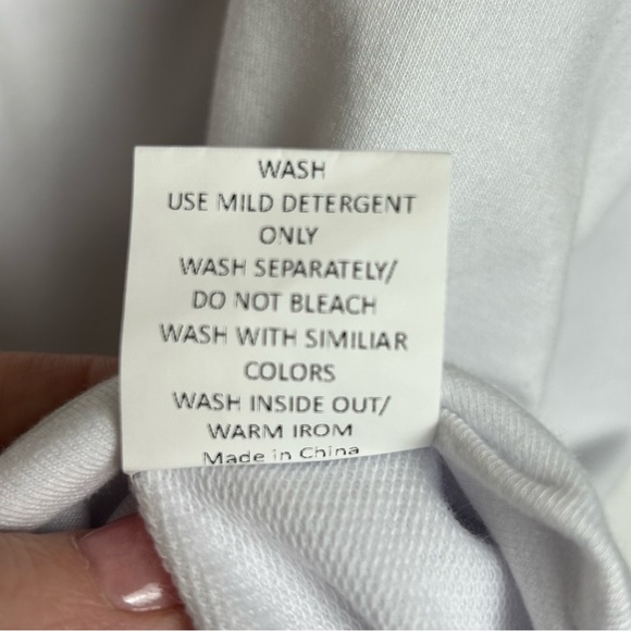 BRAND NEW Hooded pullover half zip Gray white size Large unisex long sleeve - Picture 13 of 14